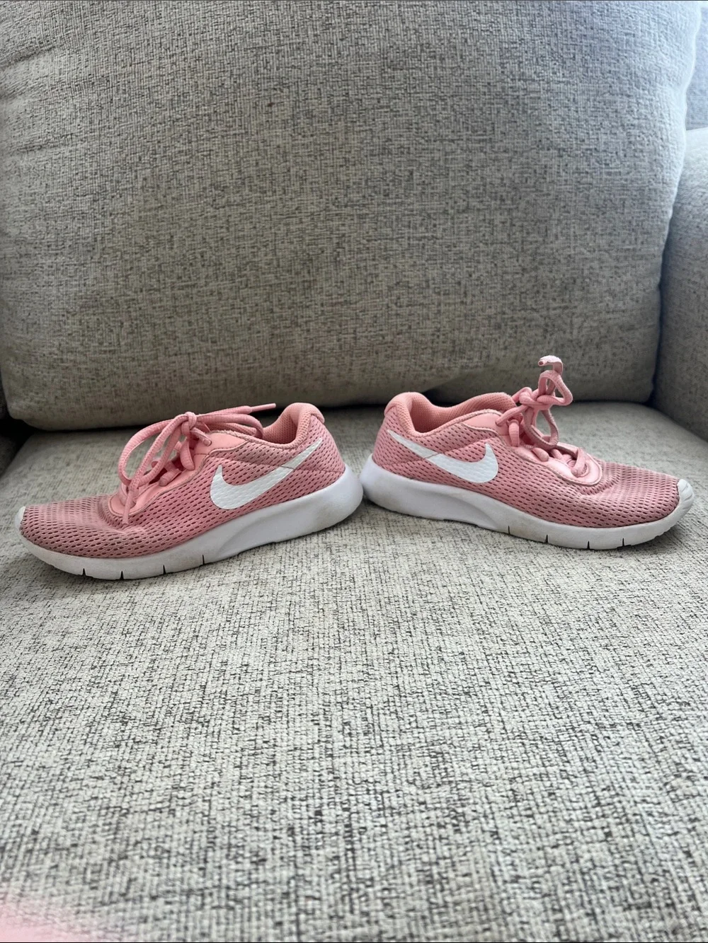Nike Kids Pink Mesh Athletic Sneakers with White Swoosh